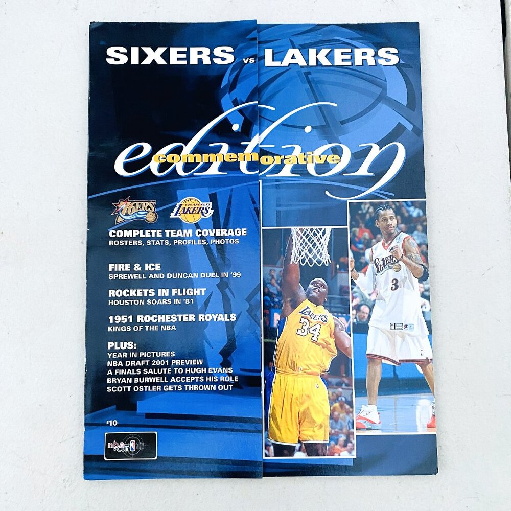 2001 NBA FINALS SIXERS VS LAKERS Commemorative Edition Magazine